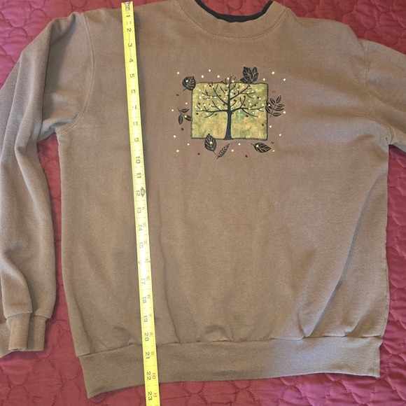 Vintage TOP STITCH  by Morning Sun Women's Sweatshirt Size Medium‎ Tan/Brown - Picture 5 of 9